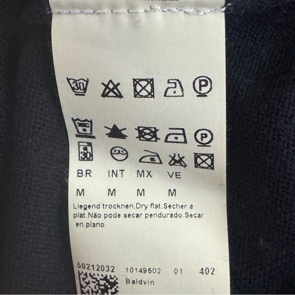 BOSS HUGO BOSS Wool Blend Logo Crewneck Pullover Sweater “Balduin” Dark Blue M - Picture 3 of 16